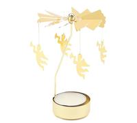 GUOYOU Rotating Candlestick Metal Rotary Tealight Holders Christmas Iron Rotating Candle Holder Romantic Living Room Accessories for Christmas Valentines Day Wedding Birthday Decoration (Angel)