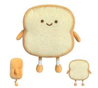 GUOYOU Toast Bread Plushies, Funny Slice Bread Shape Plush Toy, Adorable Expression Cuddle Pillow for Kids Adults Brithday Sofa Cushion & Decorative Pillow (Golden Brown)