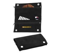 GUOYOU Tobacco Pouches, Premium Leather Tobacco Pouch, Handmade Cigarette Case Bag, Waterproof Portable Tobacco Bag, with Magnetic Buttons and Zip, for Father's Day Gift (Black)