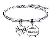 GUOYU 13th 16th 18th 21st 30th 40th 50th 60th 70th Birthday Bracelet for Women Girl Family Lovely Jewellery for Her (13th birthday bracelet)