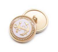 GUOZHAN 10pcs/lot Fashion Classic Anchor Sewing Button Decorative Gold Black White Buttons For Clothing Overcoat Uniform Suit DIY