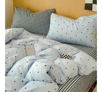 GUOZHAN Blue Dot Bedding Sets Girls Bed Sheet Set Four Piece With Pillowcases Dormitory Quilt No Filling