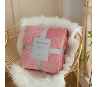 GUOZHAN Simple And Modern Four Season Universal Wheat Ear Pattern Blanket Coral Fleece Blanket Air Conditioner Thickened Nap Blanket