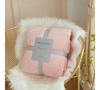 GUOZHAN Simple And Modern Four Season Universal Wheat Ear Pattern Blanket Coral Fleece Blanket Air Conditioner Thickened Nap Blanket