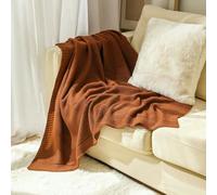GUOZHAN Thick Warm Throw Blanket Knitted Plaid Blanket for Sofa Couch Bedspread on the Bed Living Room Home Decor