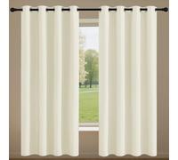 GUOZHEN Dim Out Curtains/Curtains for Living 208 x 231 cm Pencil Pleat Blackout Thermal Bedroom Blackout Curtains Eyelet for Bedroom, Kitchen, Nursery, Beige