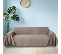 GUOZHEN Non Slip Sofa Seat Covers 180 x 415 cm Breathable Sofa Protectors From Pets Universal All Season Universal for Living Room Furniture Protector, Brown