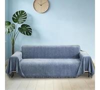 GUOZHEN Non Slip Sofa Seat Covers 180 x 415 cm Breathable Sofa Protectors From Pets Universal All Season Universal for Living Room Furniture Protector, Blue