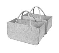 GUOZI Storage Basket, Collapsible Rectangular Felt Storage Bins with Handles, Large Laundry Basket Storage Solution for Office Nursery Wardrobe Bookshelf Bedroom Keepsake Toys