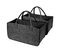 GUOZI Storage Basket, Collapsible Rectangular Felt Storage Bins with Handles, Large Laundry Basket Storage Solution for Office Nursery Wardrobe Bookshelf Bedroom Keepsake Toys