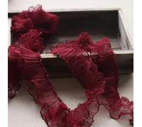 GUOZIF 2 Meters/lot 2 Layers Mesh Fold Lace Trim Ruffle Sewing Supplies Crafts DIY Kids Garment Dress Curtain Decoration 5cm