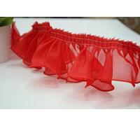 GUOZIF 31Yards Pleated Lace Trim Organza Ruffle Red Purple White Pink Ribbon Fabric DIY Wedding Doll Skirt Sewing Hem Craft