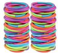 Guozihao 120 Pcs No Damage Elastics Hair Ties, Assorted Hair Bands Perfect for Medium to Thick Hair, Multicolor Pony tails Holders for Men, Women, Girls and Boys (4mm)