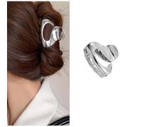 Guozihao Metal Silver Minimalist Geometric Alloy Hair Clip Non-Slip Barrette Polished Decorative Hair Accessories for Women and Girls