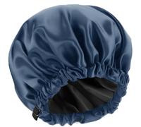 Guozihao Shower Cap,100% Real Satin Lined Shower Caps,Extra Large Shower Cap for Women Reusable Waterproof,Adjustable Size&Long Hair Bath Caps