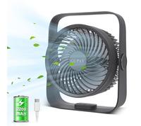GUPAY Air Circulator Fan, 5 Speeds Powerful Desktop Fan with 180° Adjustable Tilt, Wall Mounted Fan, Portable Turbo Wind Quiet Electric Cooling Table Fans for Home Bedroom Office Kitchen (Grey)