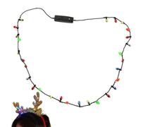 Gupcaqosjw 2 Pieces Christmas LED Necklace, 86cm Christmas Led Light Up Bulb Necklace, Colorful Glow Christmasn Bulb Necklaces, Glowing Headdres, Costume Accessories For Festival Celebration Stage