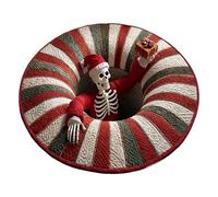 Gupcaqosjw 3D Rugs Optical Illusion,Christmas Home Decor Skeleton - Decorative Rug with Depth Pattern | for Kitchen Entryway Entrance Indoor Bathroom Bedroom Entryway Winter Farmhouse