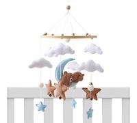 Gupcaqosjw Baby Crib Mobile | Bear Mobile Bassinet Toys | Felt Cloud Animal Bear Cradle Toy, Soothing Sleeping Aid for Son Daughter Children Boys Girls Toddler