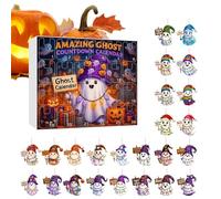 Gupcaqosjw Countdown Calendar | Christmas 24 Days Ghost Countdown Calendar,Acrylic 2D Festive Ornament Decor for Gathering Wall House Festival Activities Display Party Home