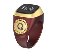 Gupcaqosjw Digital Tasbeeh Counter | 20/22/18MM Smart Rings for Men | Tasbih Counter Prayer Smart Rings, Smart Tasbih Tally Counter for Muslims Zikr Digital Tasbeeh 5 Prayer Time, Brown,18mm