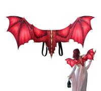 Gupcaqosjw Dragon Wings Adult - Wings Cosplay - Non-Woven Fabric Halloween Accessories for Girls Boys Women Animal Theme Renaissance Party Carnival Red