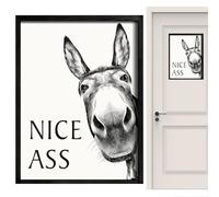 Gupcaqosjw Funny Donkeys Poster Framed Bathroom Wall Art Nice Ass 30x42cm Donkeys In Bathroom For Bathrooms Wall Decor Funny Animal Humor Sign For Restroom Living Room Hallway Apartment Office Gallery