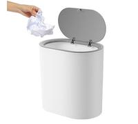 Gupcaqosjw Garbage Can, 25.5x25x16.5cm Wastebasket With Lid, Push Top Trash Bin, ABS Dog Proof Trash Bin, Stylish Slim Garbage Can With Multi-Functional Design For Offices Living Room Bedroom