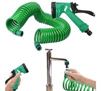 Gupcaqosjw Garden Hose Pipe, Coil Garden Hos-e 10/15m, Expandable, Water Hose Expandable, Garden C-Oil Spray Guns Hosepipes, Ergonomic Lightweight Sprayer, Irrigation Tool for Boats, RV