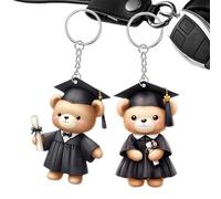 Gupcaqosjw Graduation Pendant 2025 2 Pack 2025 Class 2D Graduation Bear Pendant Key Ring Souvenir Gift for Girl Boy Students Friends High School