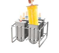 Gupcaqosjw Ice Cream Molds, 14.5x13x10cm Stainless Steel Moulds, Stainless Steel Ice Cream Molds, Ice Pop Maker, Holder Base Lolly Maker Set Ice Pop Mold Ice Cream Mould Maker Freezer