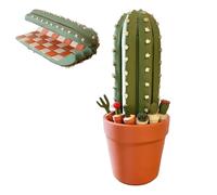 Gupcaqosjw Roll Up Cactus Chess, 3d Printed Chess Pieces, 25x15x15cm Cactus C-hess Set, Table Centerpieces Folding C-hess Board For Party Office Beginners Adults Collectors Plant Lovers Travel