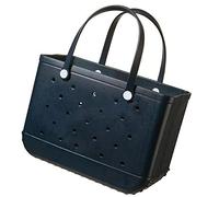 Gupcaqosjw Rubber Tote Bag | 37 * 14 * 31.5cm | Waterproof, Sandproof, Non-slip Bottom | EVA Beach Bag For Women | Portable Travel For Beach Sports Swimming Pool, Black