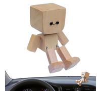 Gupcaqosjw Shaking Feet Wooden Doll, 8x4cm Shaking Feet Man Ornament, Shakings Wooden Man Figure, Handmade Shakings Doll, Desktop Dashboard Funny Sculpture Ornament For Family Outings Road