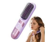 Gupcaqosjw Small Hair Straightener - Curler Brush for Women | 2-in-1 Cordless Ionic Hair Straightener Brush for Travel Salon Home Use