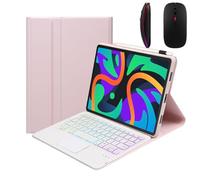 GUPENAA Keyboard Case for Lenovo Tab M10 FHD Plus (2nd Gen) 10.3" (TB-X606F/TB-X606X) with Trackpad, 7 Color Backlit, Magnetic Detachable Wireless Bluetooth Backlit Keyboard with Mouse,Pink
