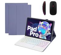 GUPENAA Keyboard Case for Lenovo Tab M11 11" 2024 (TB330FU/TB330XU) with Trackpad, 7 Color Backlit, Magnetic Detachable Wireless Bluetooth Backlit Keyboard with Mouse,Purple