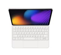 GUPENAA Keyboard Case for Xiaomi Mi Pad 6S Pro 12.4" 2024, Easy-Set Magic Floating Cantilever Stand,7 Colors Backlight, Built-in Trackpad,White,Hebrew