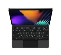 GUPENAA Keyboard Case for Xiaomi Mi Pad 6S Pro 12.4" 2024, Easy-Set Magic Floating Cantilever Stand,7 Colors Backlight, Built-in Trackpad,Black,Arabic
