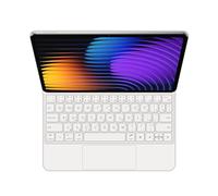 GUPENAA Keyboard Case for Xiaomi Mi Pad 7/7 Pro 11" 2024, Easy-Set Magic Floating Cantilever Stand,7 Colors Backlight, Built-in Trackpad,White,Arabic