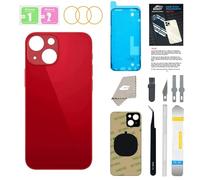 GUPFIX Back Glass Replacement for iPhone 13 with Repir Tools, Big Hole Rear Back Cover Glass Replacement All Carriers with Pre-Installed Adhesive and Repairing Tool Kits (Red)