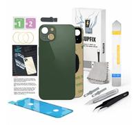 GUPFIX Back Glass Replacement for iPhone 13mini 5.4 inches with Repir Tools, Big Hole Rear Back Cover Glass Replacement All Carriers with Pre-Installed Adhesive and Repairing Tool Kits (Green)