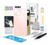 GUPFIX Back Glass Replacement for iPhone 13mini 5.4 inches with Repir Tools, Big Hole Rear Back Cover Glass Replacement All Carriers with Pre-Installed Adhesive and Repairing Tool Kits (Pink)