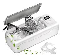 GUPOQIGU Professional Ultrasonic Jewelry Cleaner - 45kHz Sonic Cleaning Machine with Digital Timer, 20oz Stainless Steel Tank for Rings, Glasses, Dentures, Bracelets