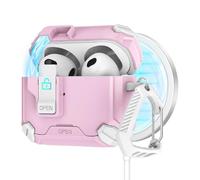 Guppy for AirPods 2nd/1st Secure Lock Case Cover with Phone Stand & Cleaning Kit, Compatible with MagSafe, Magnetic Automatic Lock for AirPods Charging Case-Pink