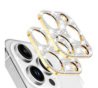 Guppy for iPhone 17 Pro & iPhone 17 Pro Max Camera Lens Protector, 2 Pack Bling 3D Rhinestone Sparkle Diamond Camera Cover Anti Scratch Shockproof Lens Screen Full Protective Cover-Gold
