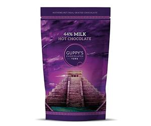 Guppy's Chocolates York | Hot Chocolate Flakes | Luxury 44% Milk Hot Chocolate | Real Grated Drinking Chocolate | 245 grams Resealable Pouch Equal To 7 Sachets (Milk Chocolate)