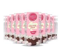 Guppy's Chocolates York | Hot Chocolate Stirrer | 32g Cup Shaped Drinking Chocolate Sticks Spoons | Gift Set (1 Count (Pack of 10), Milk Chocolate With Marshmallows)