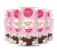 Guppy's Chocolates York | Hot Chocolate Stirrer | 32g Cup Shaped Drinking Chocolate Sticks Spoons | Gift Set (1 Count (Pack of 5), Milk Chocolate With Marshmallows)
