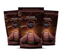 Guppy's Chocolates York | Luxury Hot Chocolate Flakes | 3 Pack | Real Grated Drinking Chocolate | 245g Resealable Pouch Equal To 7 Sachets per pack (Dark | Dark | Dark)